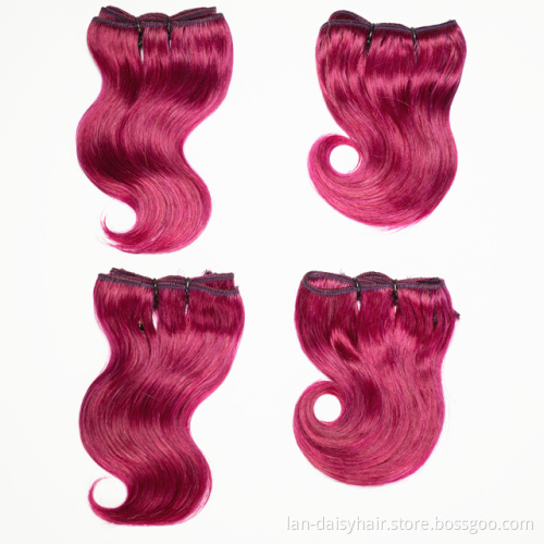 Red Short Curly Human Hair 6 Inches Short Body wave In Wholesale Cheap Price From Factory Directly